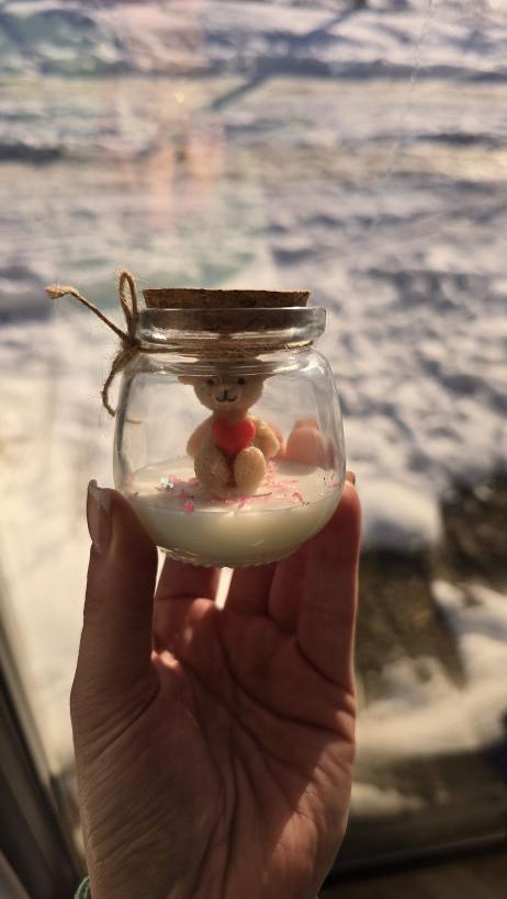 Świeca sojowa miś w słoiku