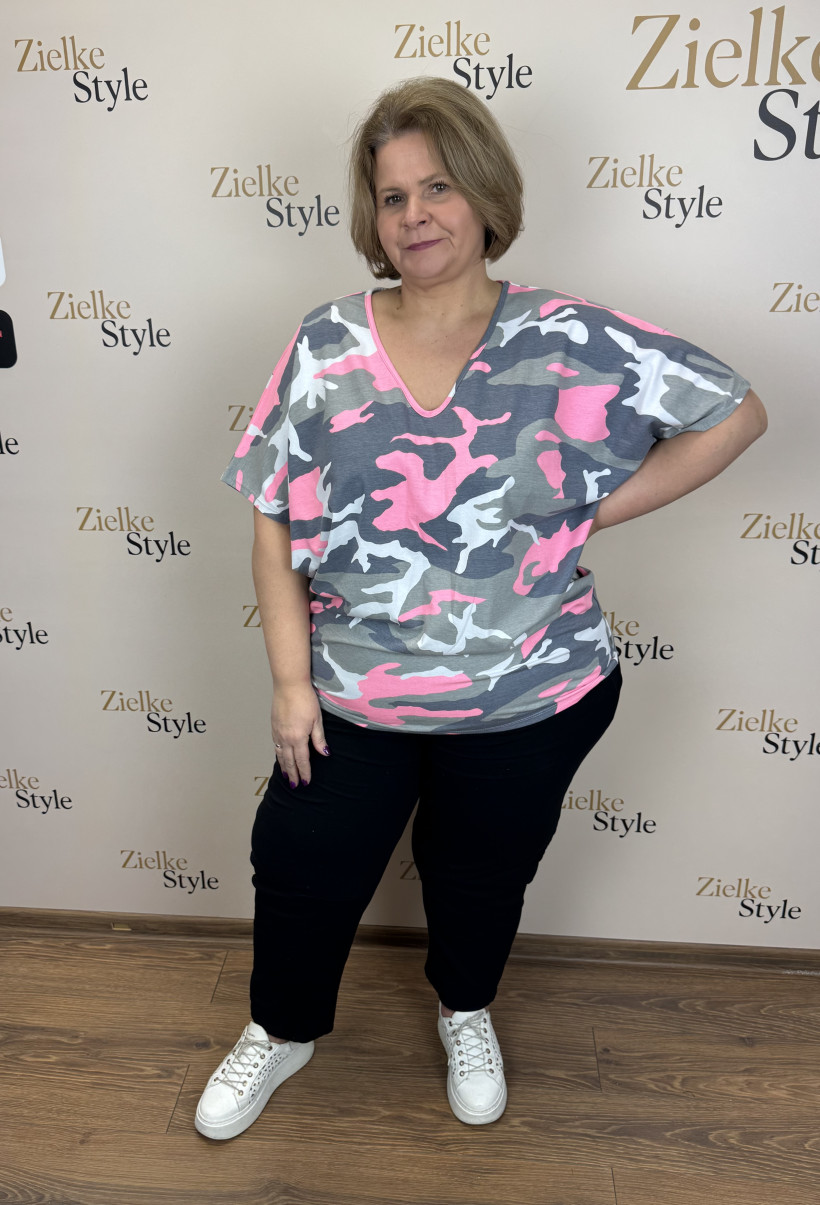 Tunika moro - dekolt w szpic mf. 13978 - różowa