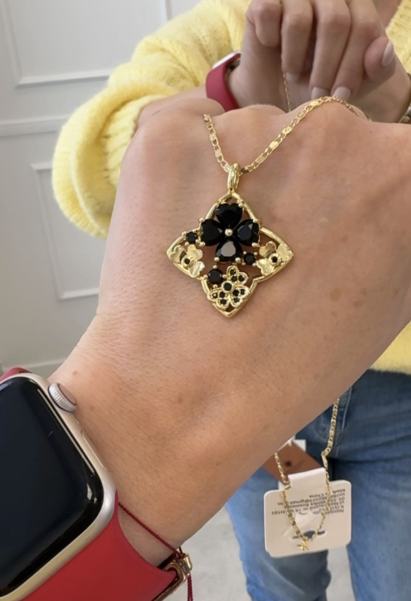 Łańcuszek kwiaty kamyczki 13705 T