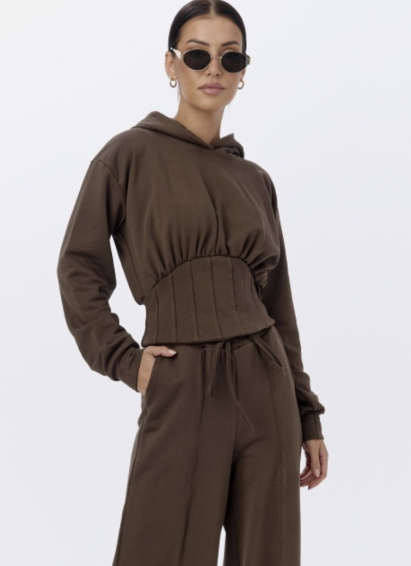 BLUZA BRĄZOWA KAPTUR COCOMORE