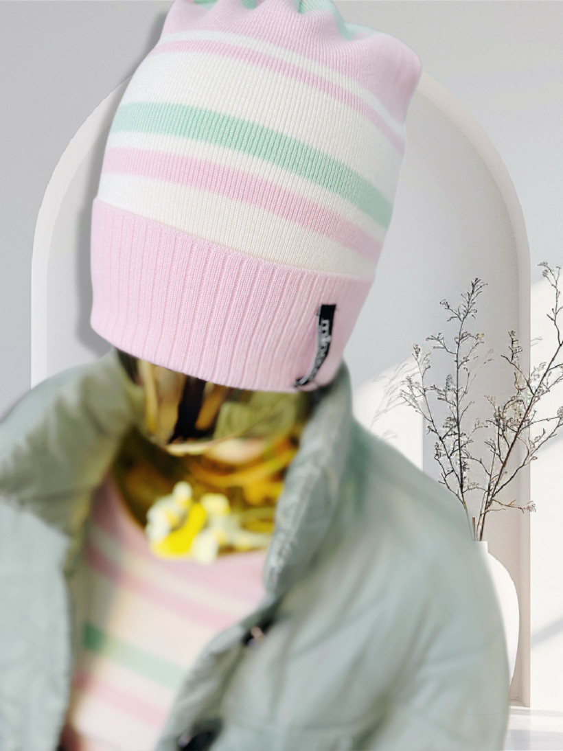 Czapeczka ‘Smerfetka’ dziana w paski Minouu