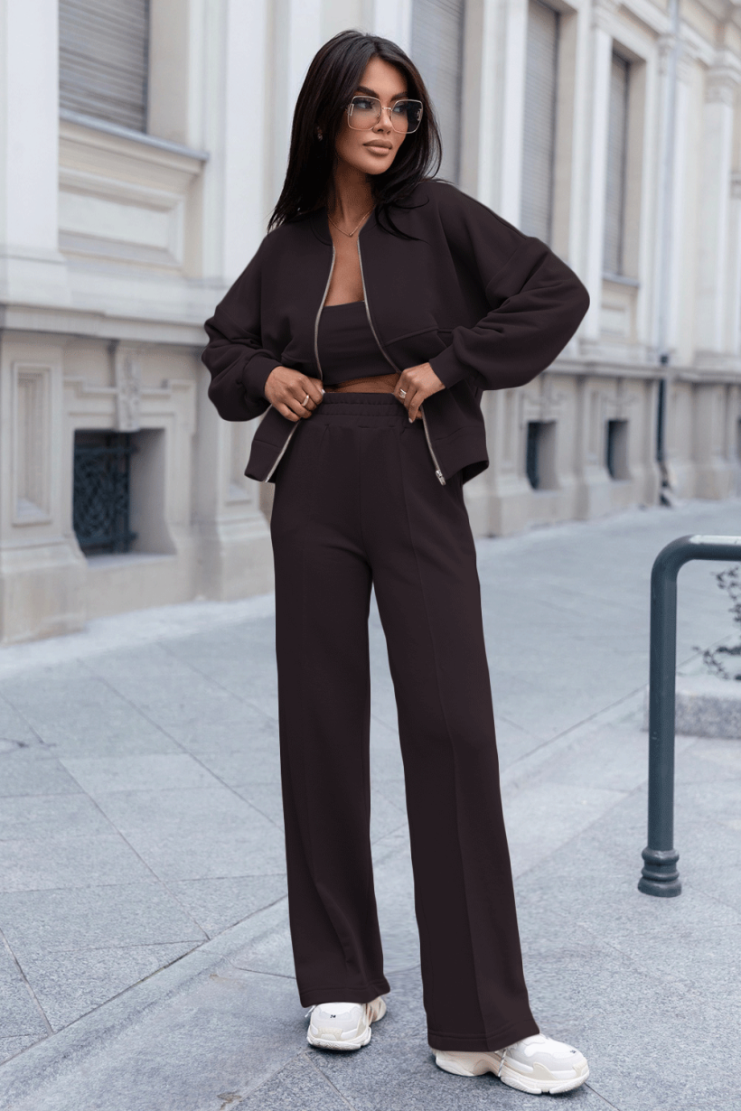 Komplet bluza i spodnie IVON Misty czekolada