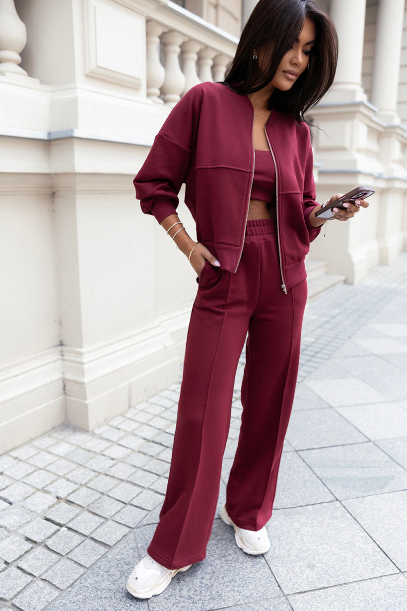 Komplet bluza i spodnie IVON Misty bordo