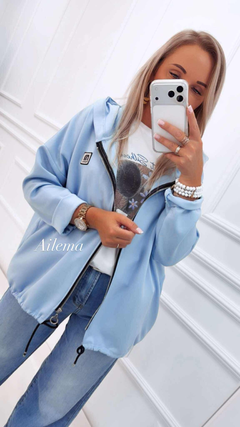 Bluza narzutka z kapturem i naszywką 314 zasuwana na zamek 