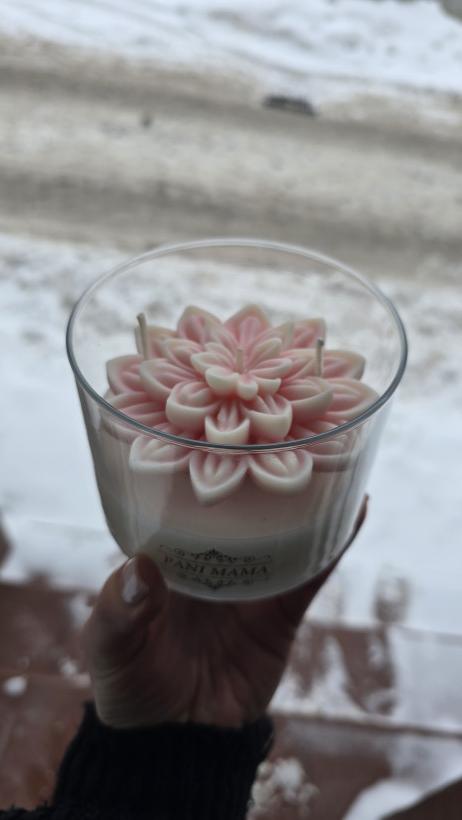 Świeca sojowa w szkle kwiat lotosu