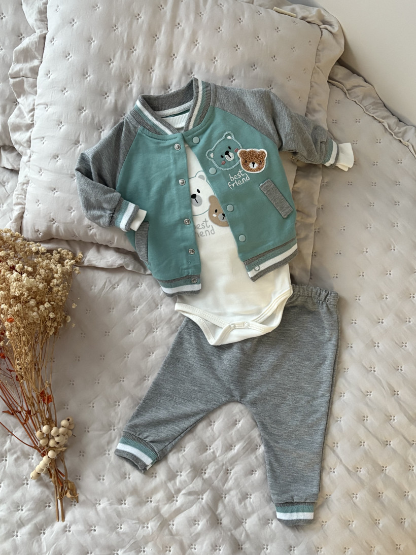 Komplet 3-częściowy w Misie, 100% bawełna