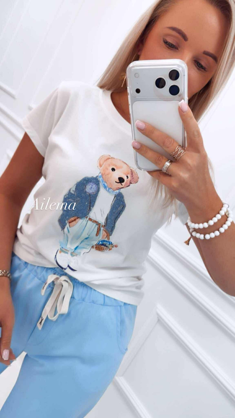 Koszulka Azara 116-3561 miś w płaszczu z koszykiem