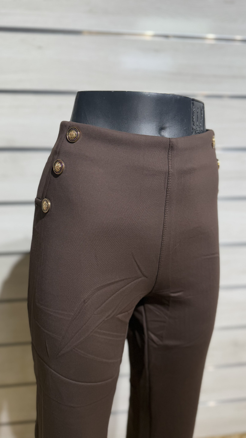CALÇA LYCRA CARDADA C/ BOTOES