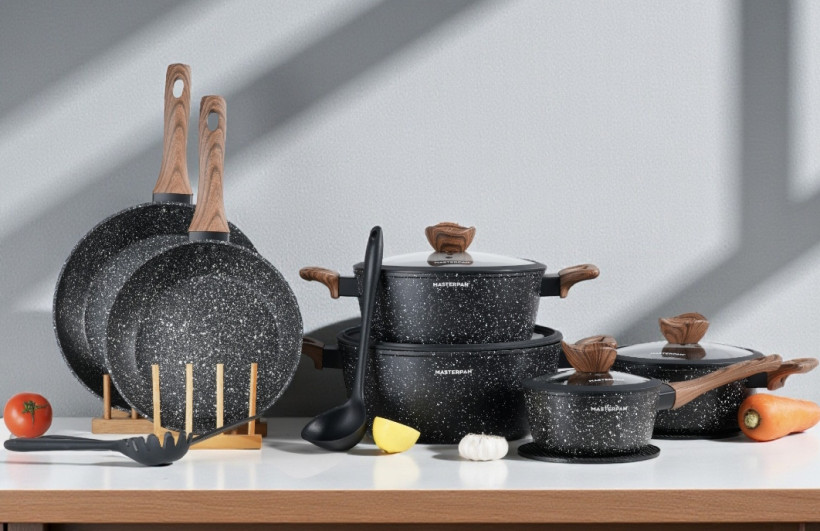 15-częściowy zestaw naczyń kuchennych z kutego aluminium - MP-7001