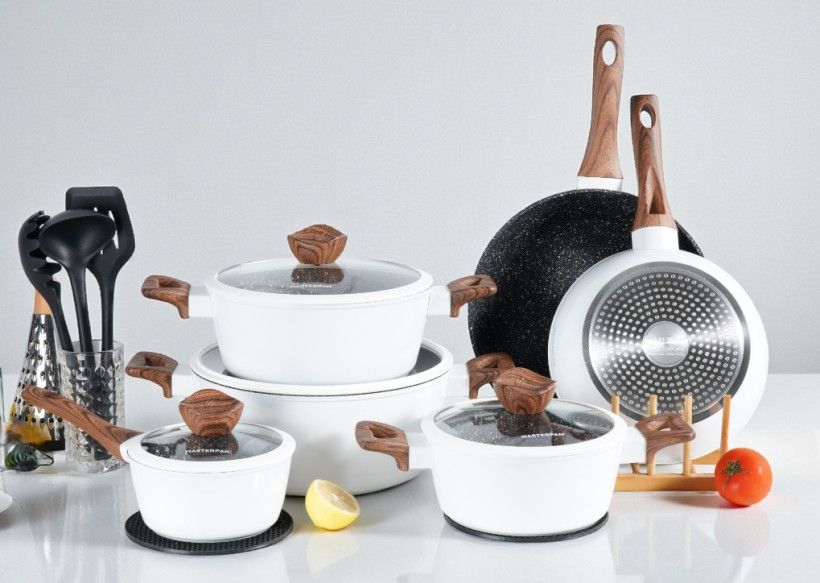 15-częściowy zestaw naczyń kuchennych z kutego aluminium - MP-7002