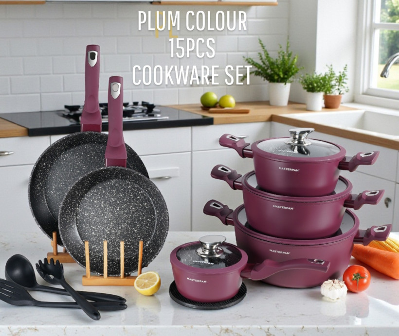 15-częściowy zestaw naczyń kuchennych z kutego aluminium - MP-7005