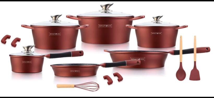 KOMPLET GARNKÓW MARMURKOWYCH 17EL. INDUKCJA/GAZ 