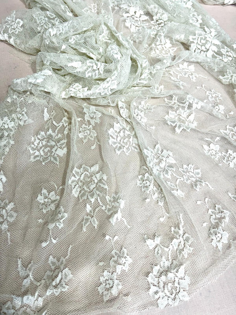 PIZZO AVORIO IN COTONE 100% 50x140 cm