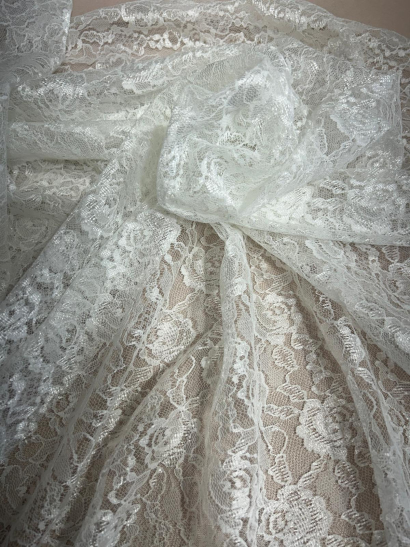 PIZZO BIANCO SEMI RIGIDO 50% COTONE 50X150 cm