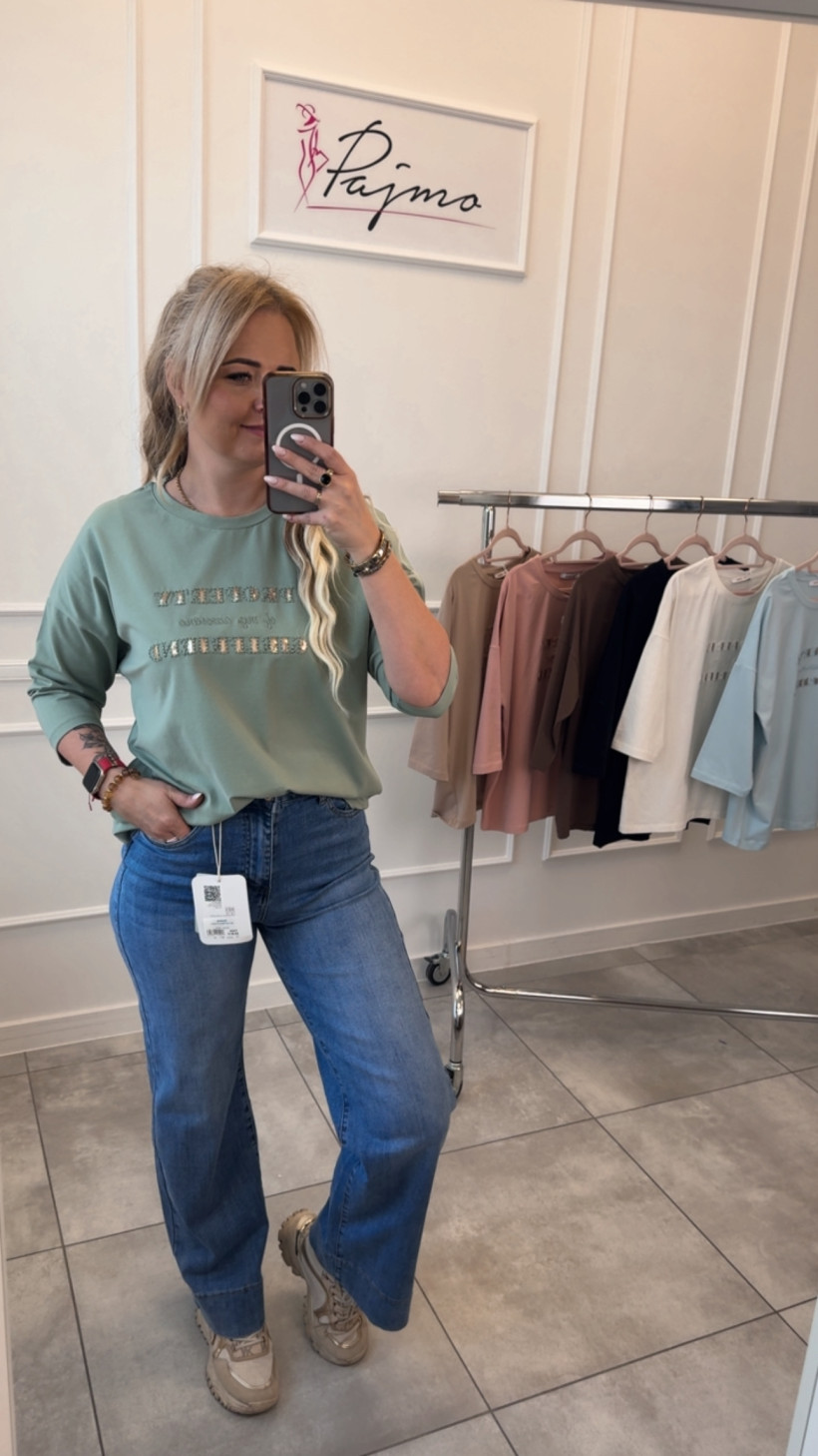 Bluzka napis cekiny 14191