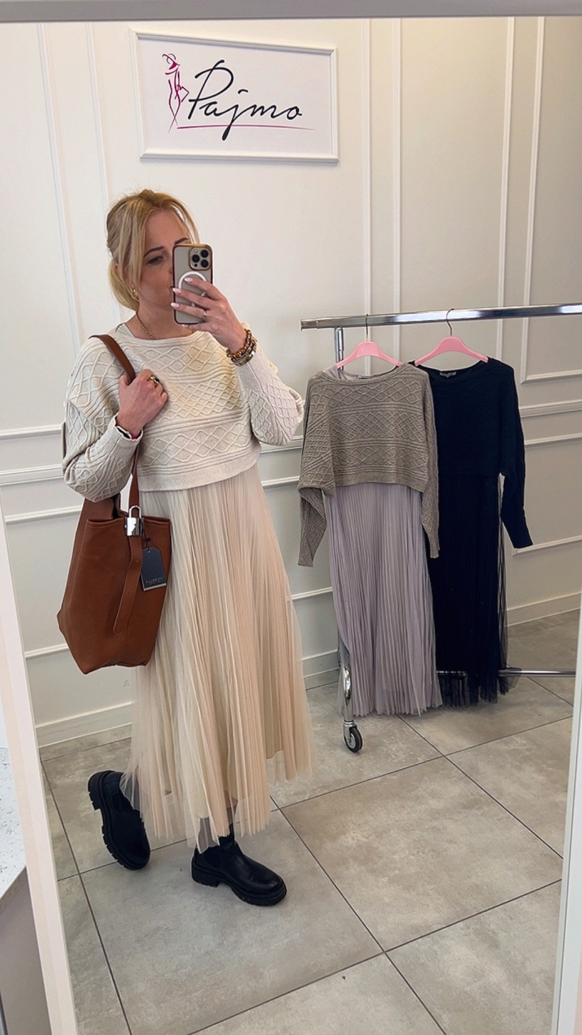 Tiulowa sukienka ze sweterkiem 14225