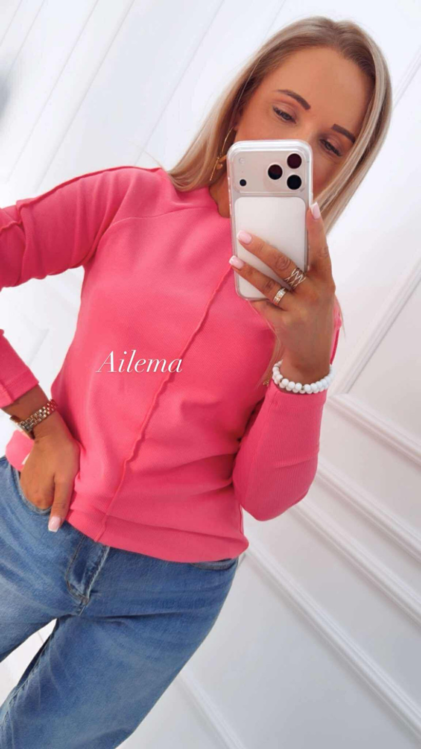 Bluzka Megi B2619 surowo cięta z przeszyciem