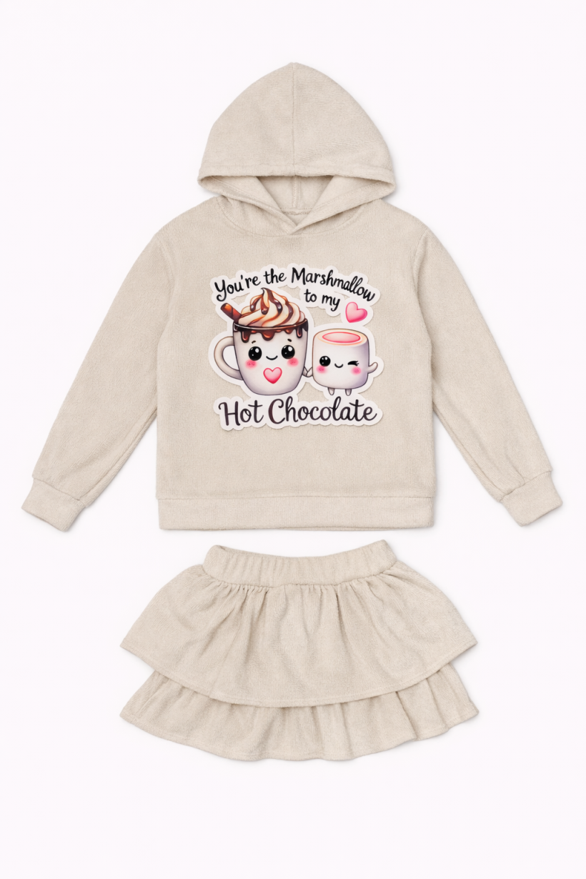 Z Komplet sztruks R4404-5- BEŻ-GORĄCA CZEKOLADA Z PIANKĄ 