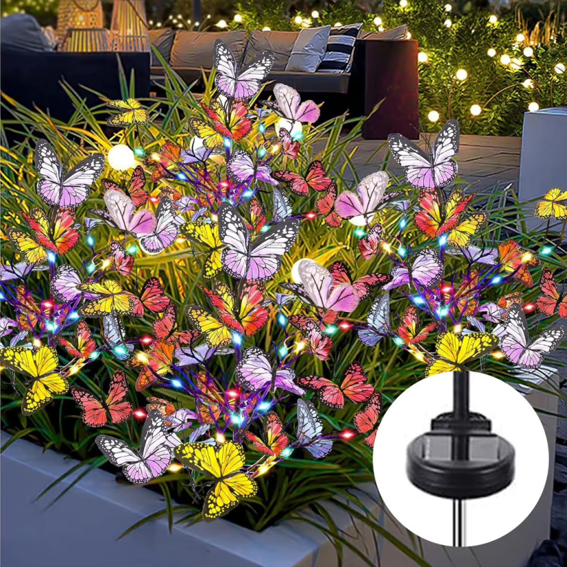 lampa solarna z motylkami 