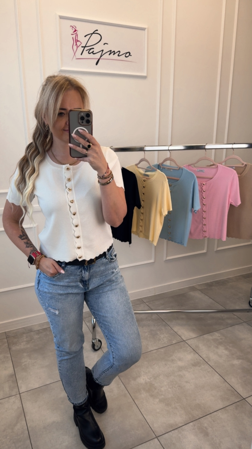 Sweter serduszka guziki 14211