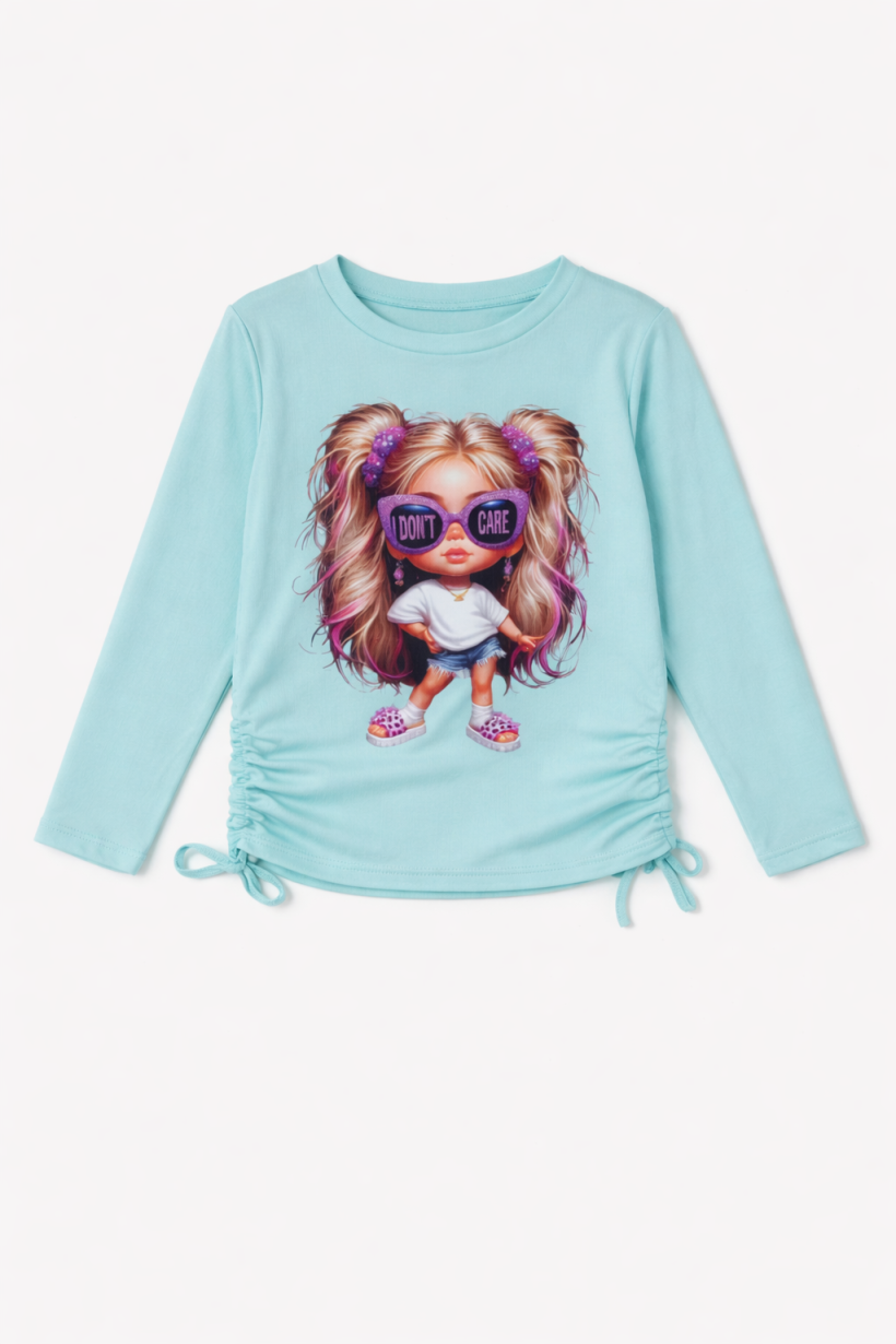 Z Bluzeczka prażek ze ściagaczem  2267A- MIĘTA- Dziewczyna w okularach I DON'T CARE