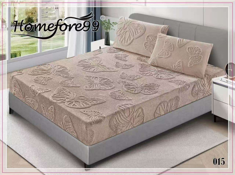 Prześcieradło wytłaczane motylki H015  fango