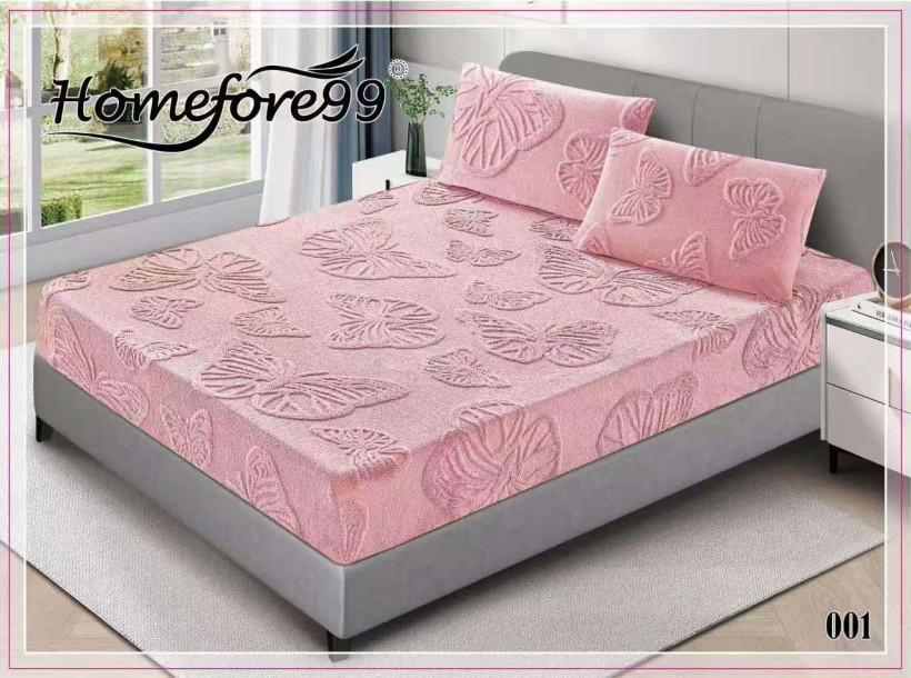 Prześcieradło wytłaczane motylki H001 puder