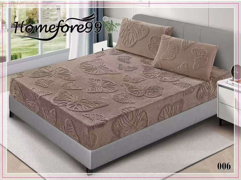 Prześcieradło wytłaczane motylki H006 czekolada