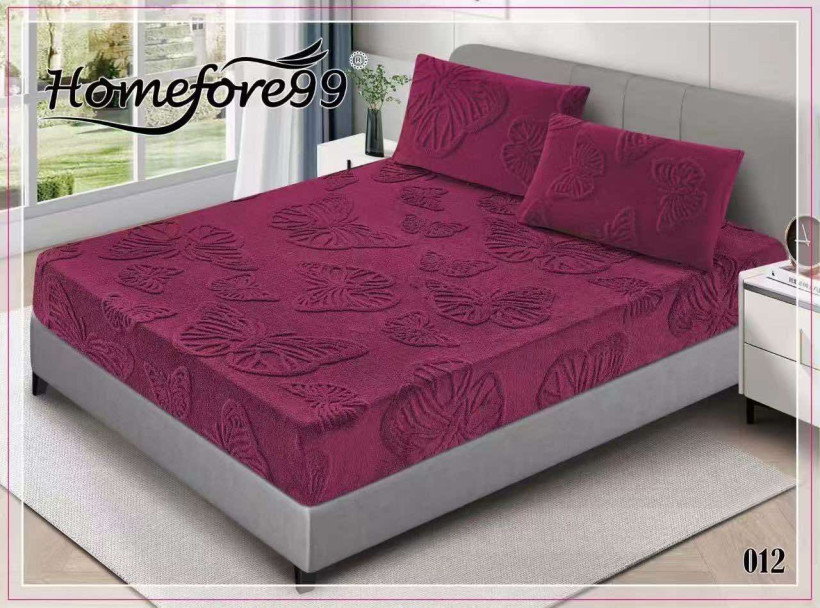 Prześcieradło wytłaczane motylki H012 bordo