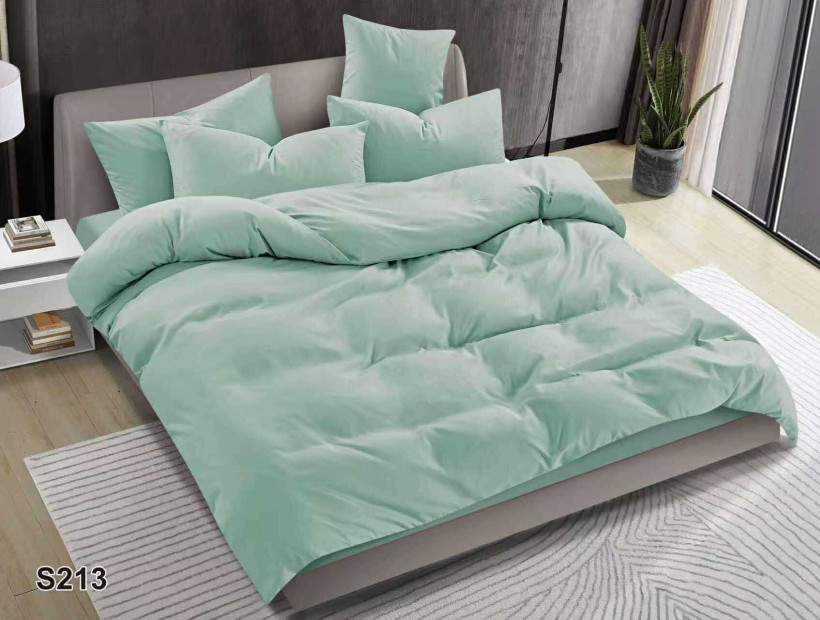 Komplet pościeli satyna bawełniana S213 mięta