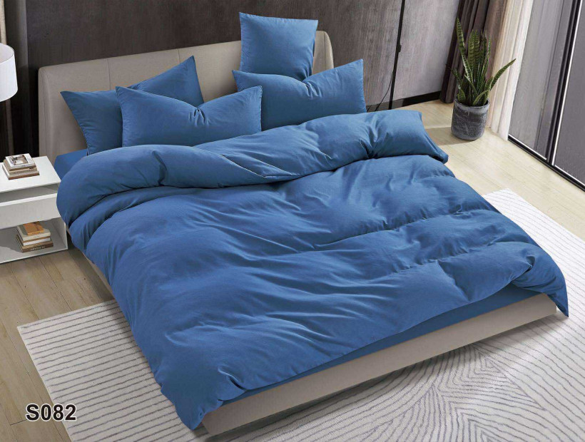 Komplet pościeli satyna bawełniana S082 granat