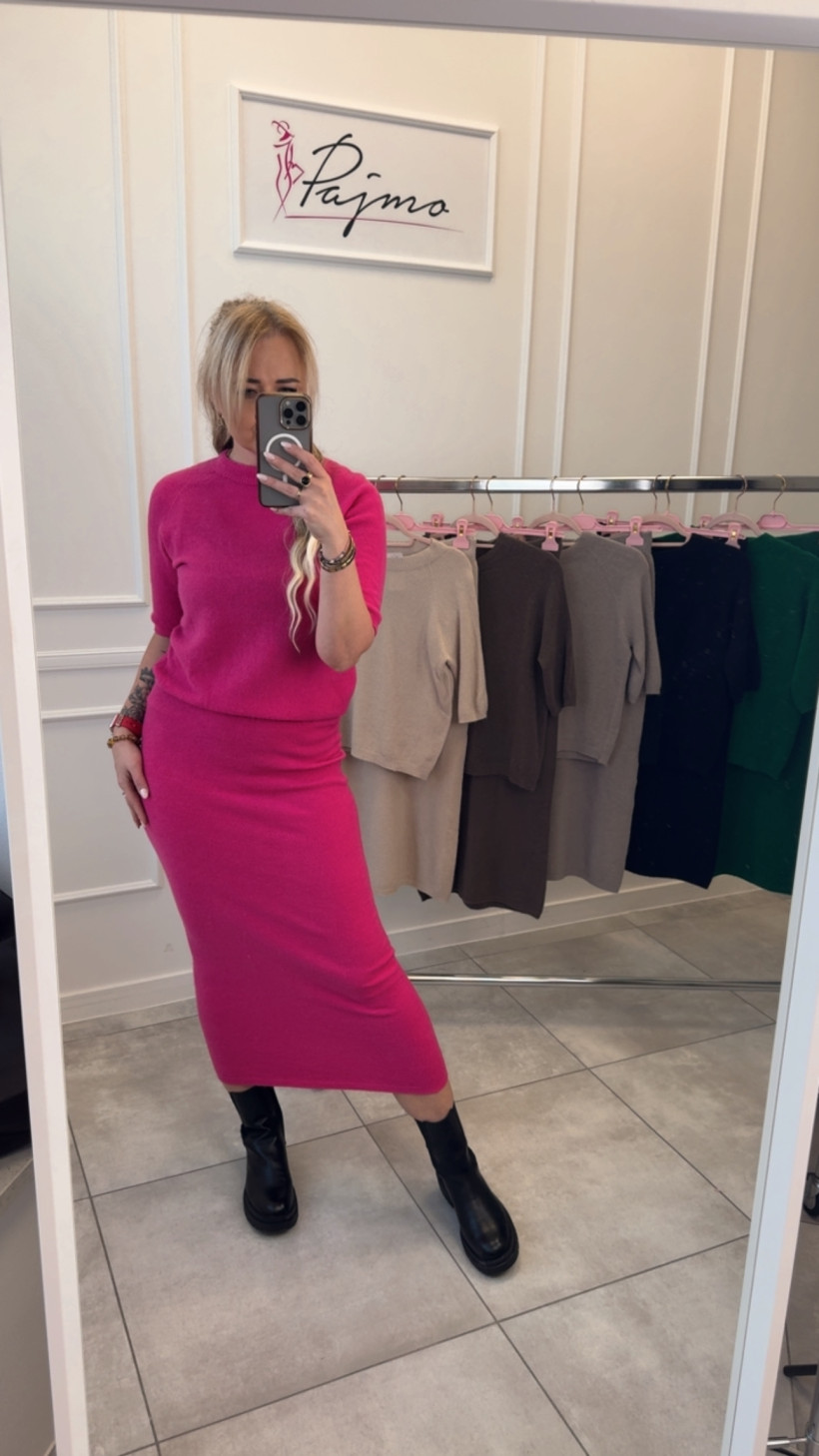 Komplet dzianinowy ze spódnicą 14246