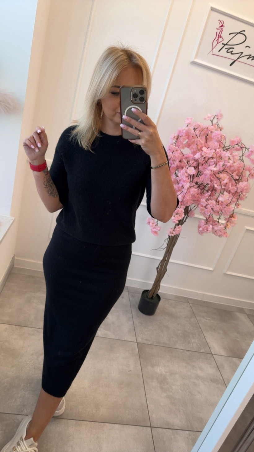 Komplet dzianinowy ze spódnicą 14246