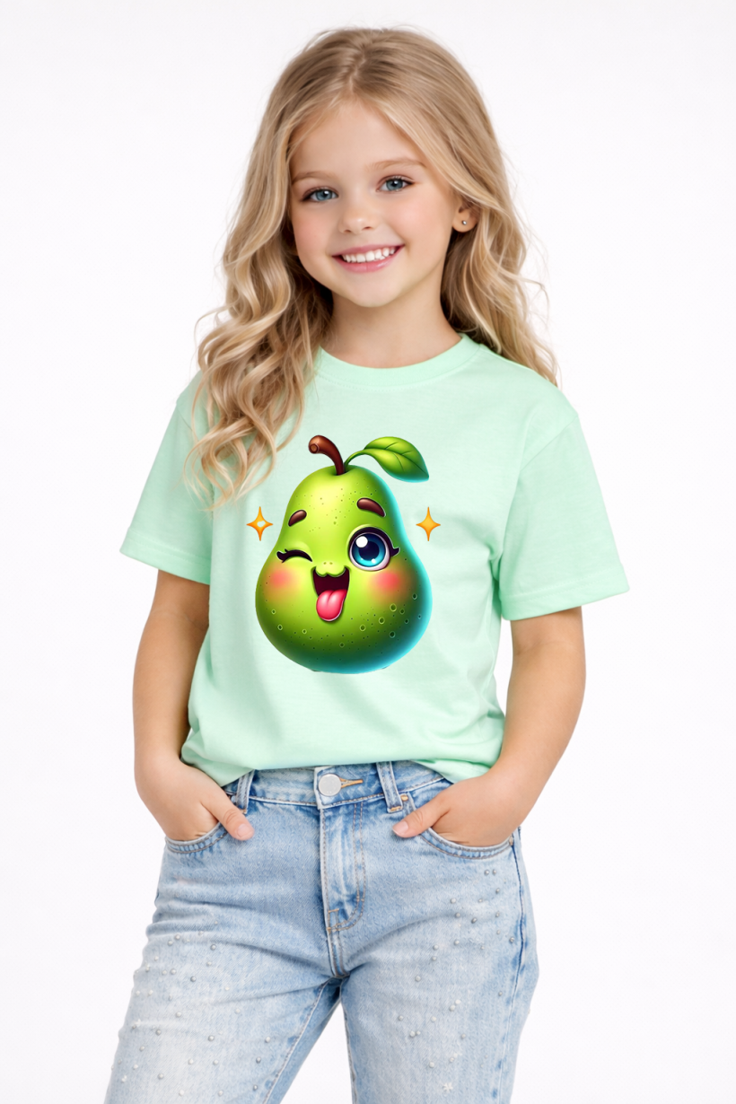 T-shirt  Miętowy Druk Gruszka