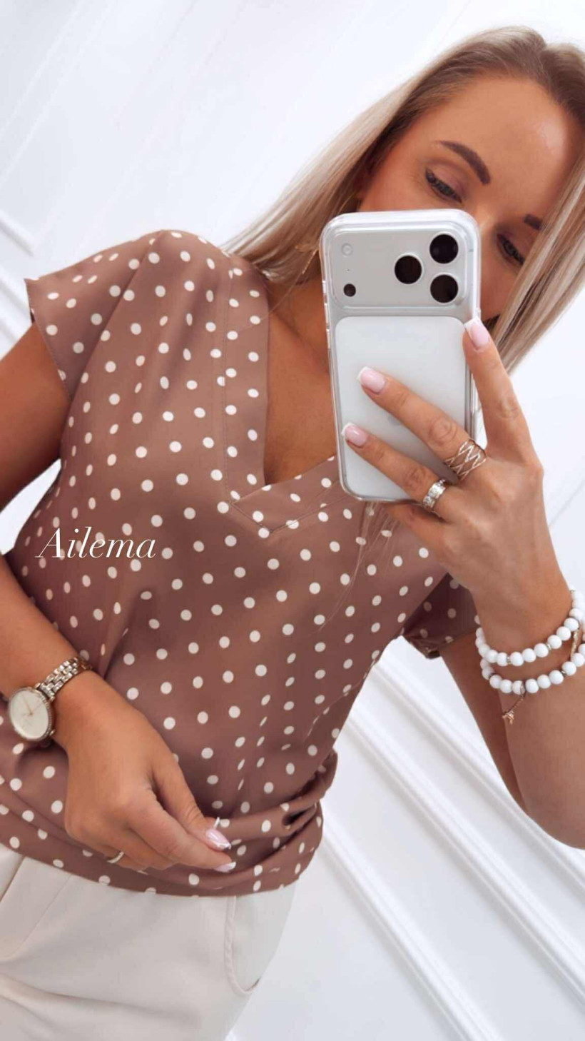 Koszula Madex Ailema M347 fango w groszki