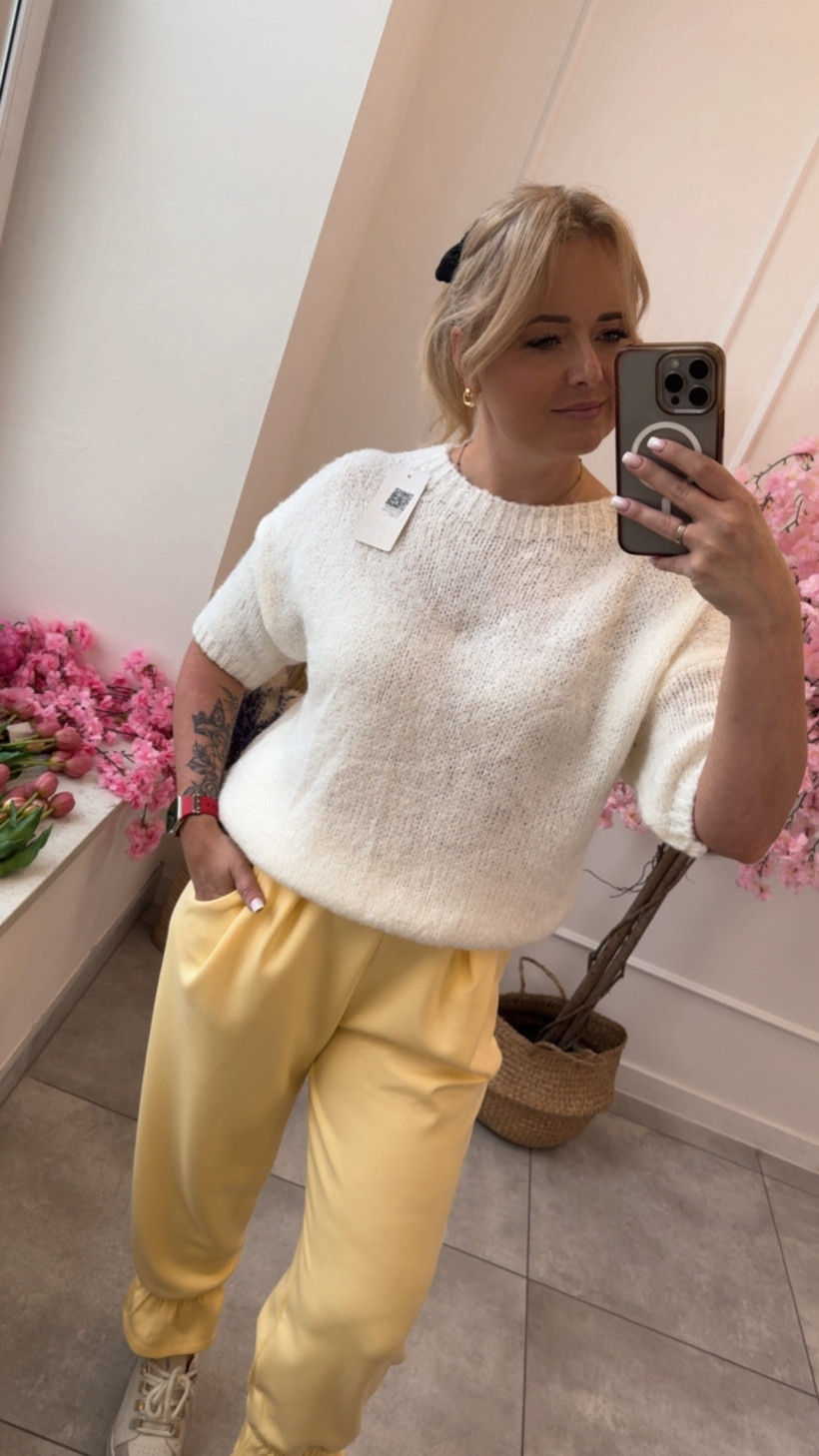 Sweter klasyczny krótki rękaw 14241