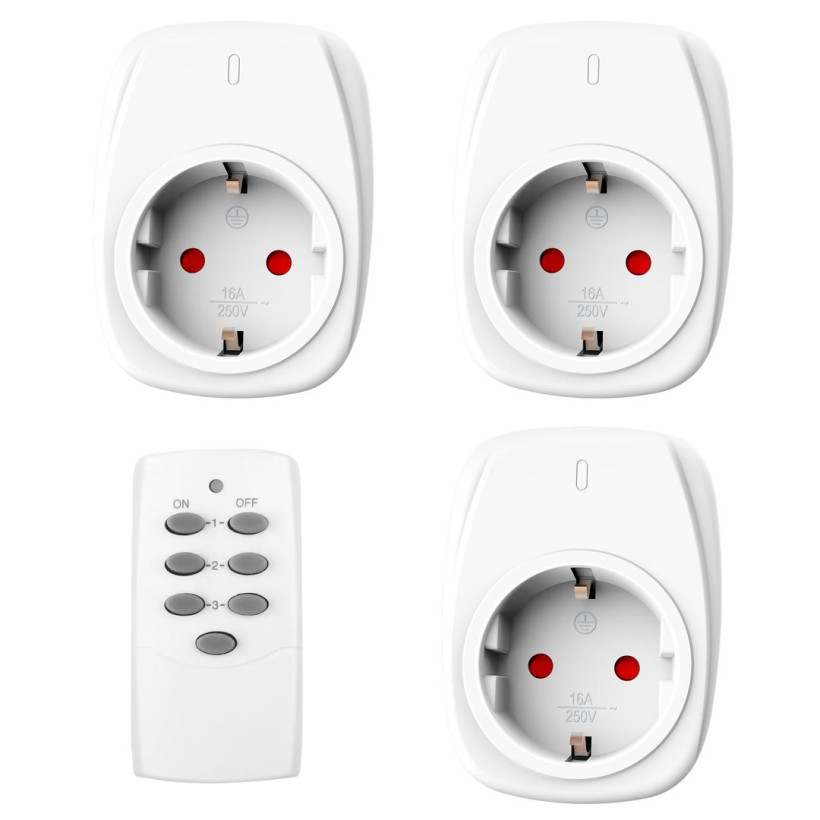 Gniazda sterowane z pilota 3 szt.