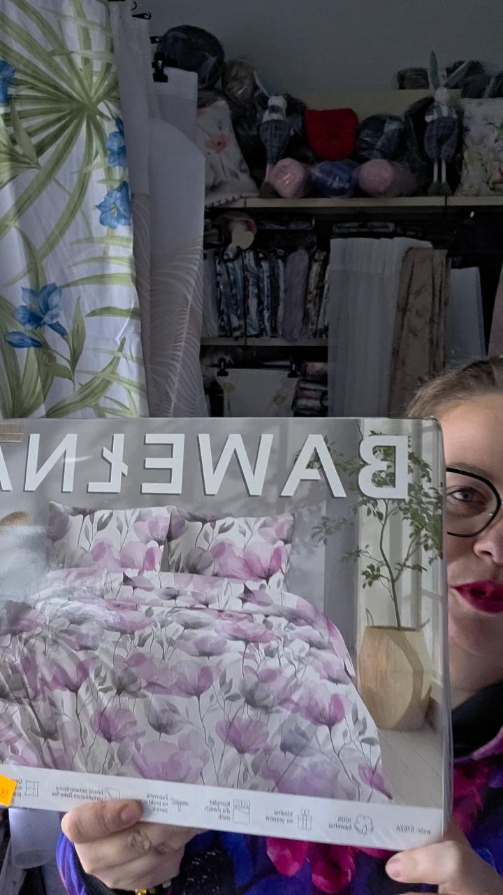 Pościel 160x200 2x 70x80cm bawełna fioletowo szare maki