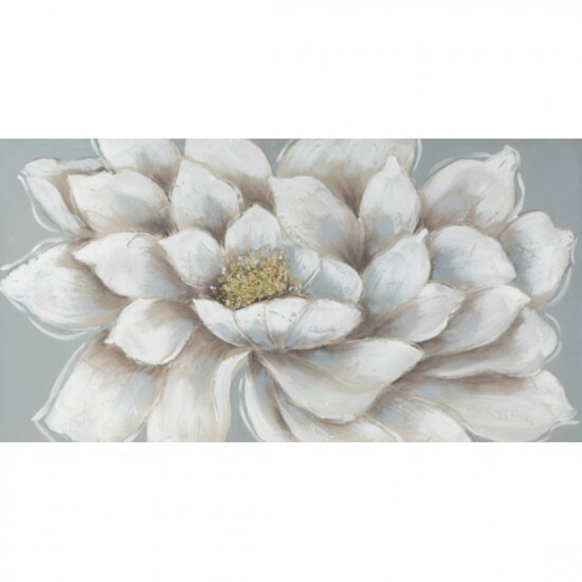 Obraz biało-srebrny kwiat 60/120. Obraz/535