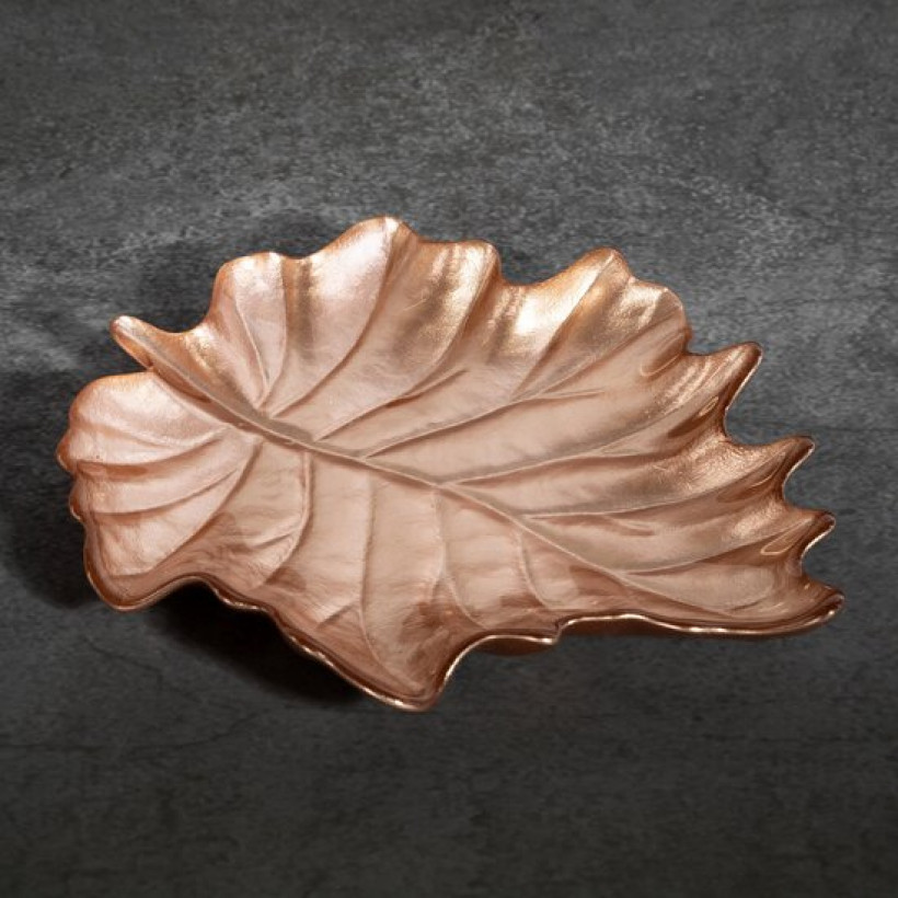 Misa AVINION ze szkła dekoracyjnego w kształcie liścia PUDER 35X29X5 TC/AVINION/PAT/3