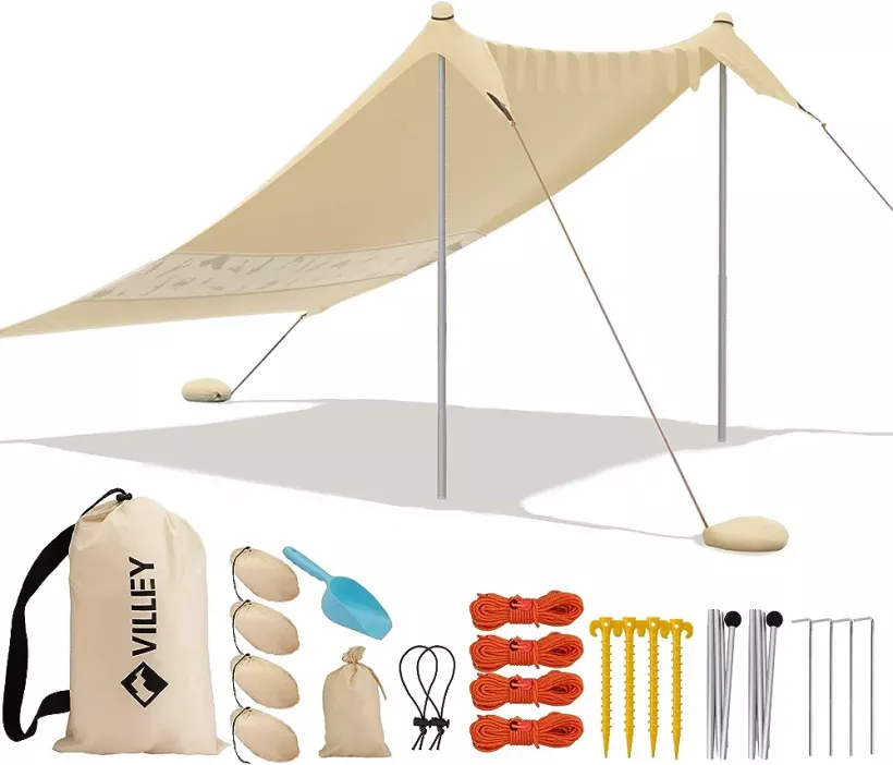 Villey Namiot plażowy khaki 2.4m x 2m