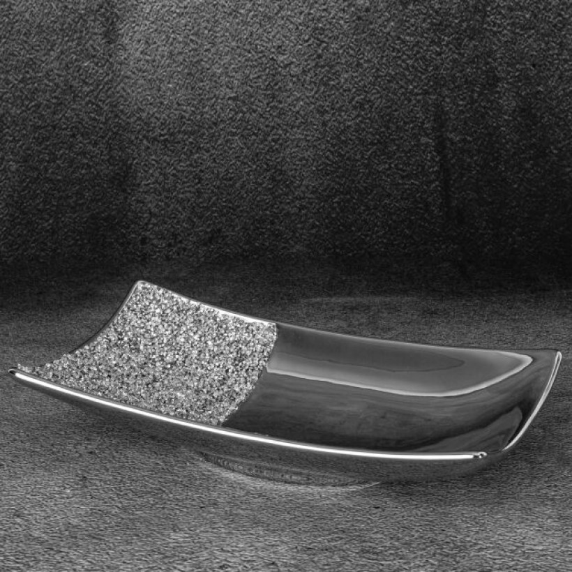 Patera srebrna zdobiona pirytem 31x17x7 C/PALMERA/PAT/01