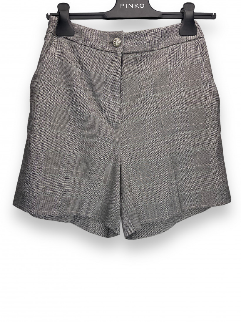 Spodenki eleganckie Pinko krata szare S