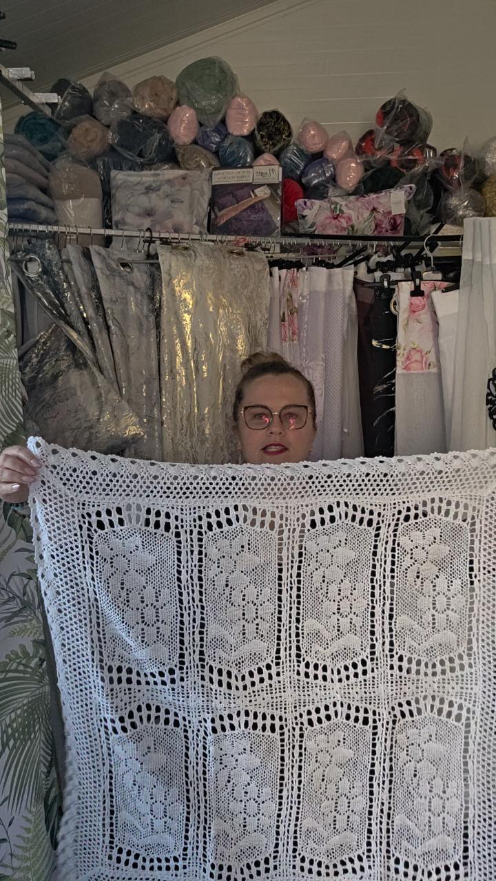 Kwadrat szydełko 85x85cm bialy 