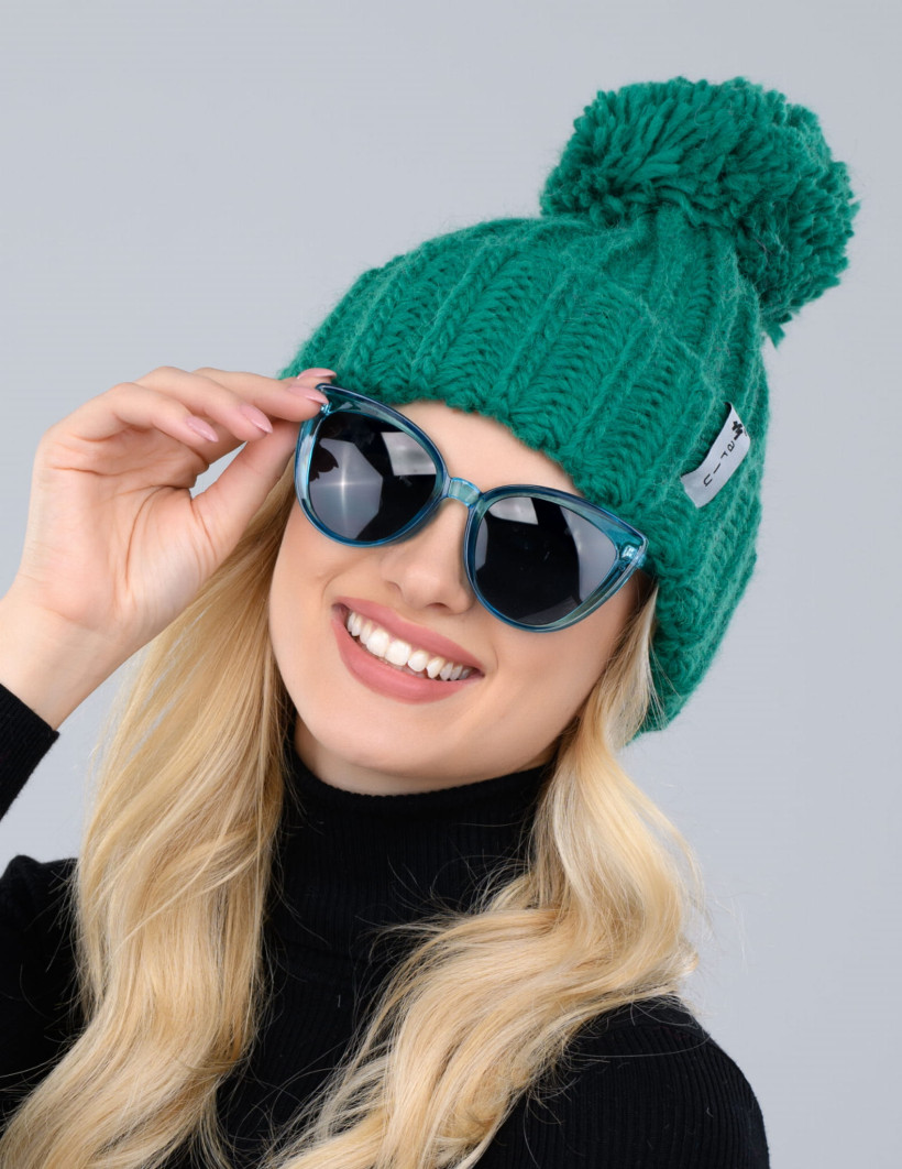 Czapka sweterkowa Marlu pompon