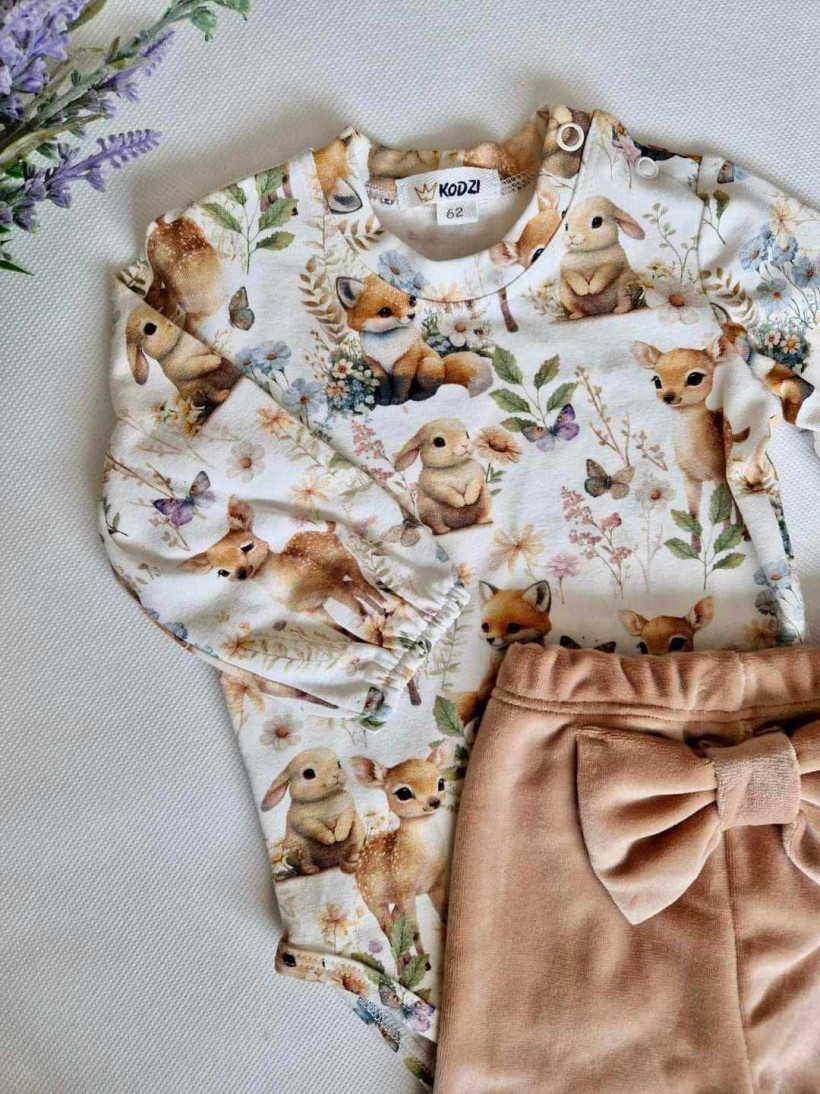 BODY/BLUZKA DZIEWCZ.LEŚNE ZWIERZĄTKA KODZI