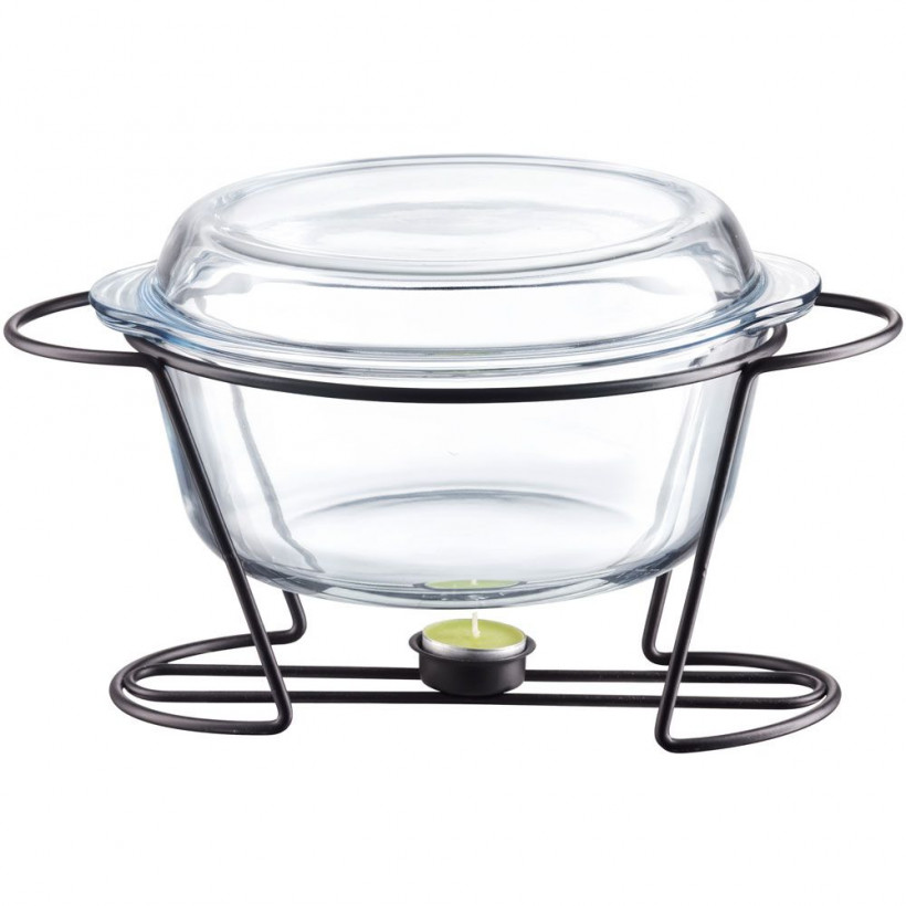 Naczynia z podgrzewaczem Naczynie żaroodporne z podgrzewaczem Saule 4 l czarny 31905