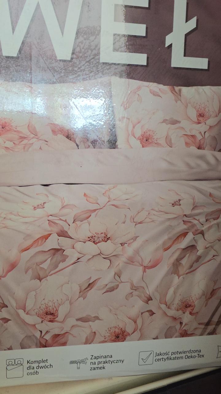 Posciel roz  w kwiaty roz 160x200 2x 70x80 