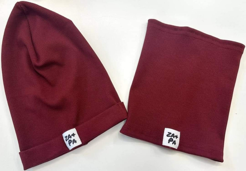 CZAPKA+KOMIN BORDO ZAPA