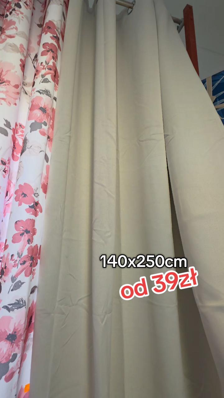 Zasłona szara 140x250cm Przelotka połzaciemniająca
